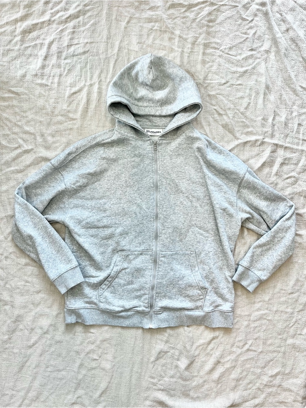 No Boundaries Gray Zip Up Hoodie